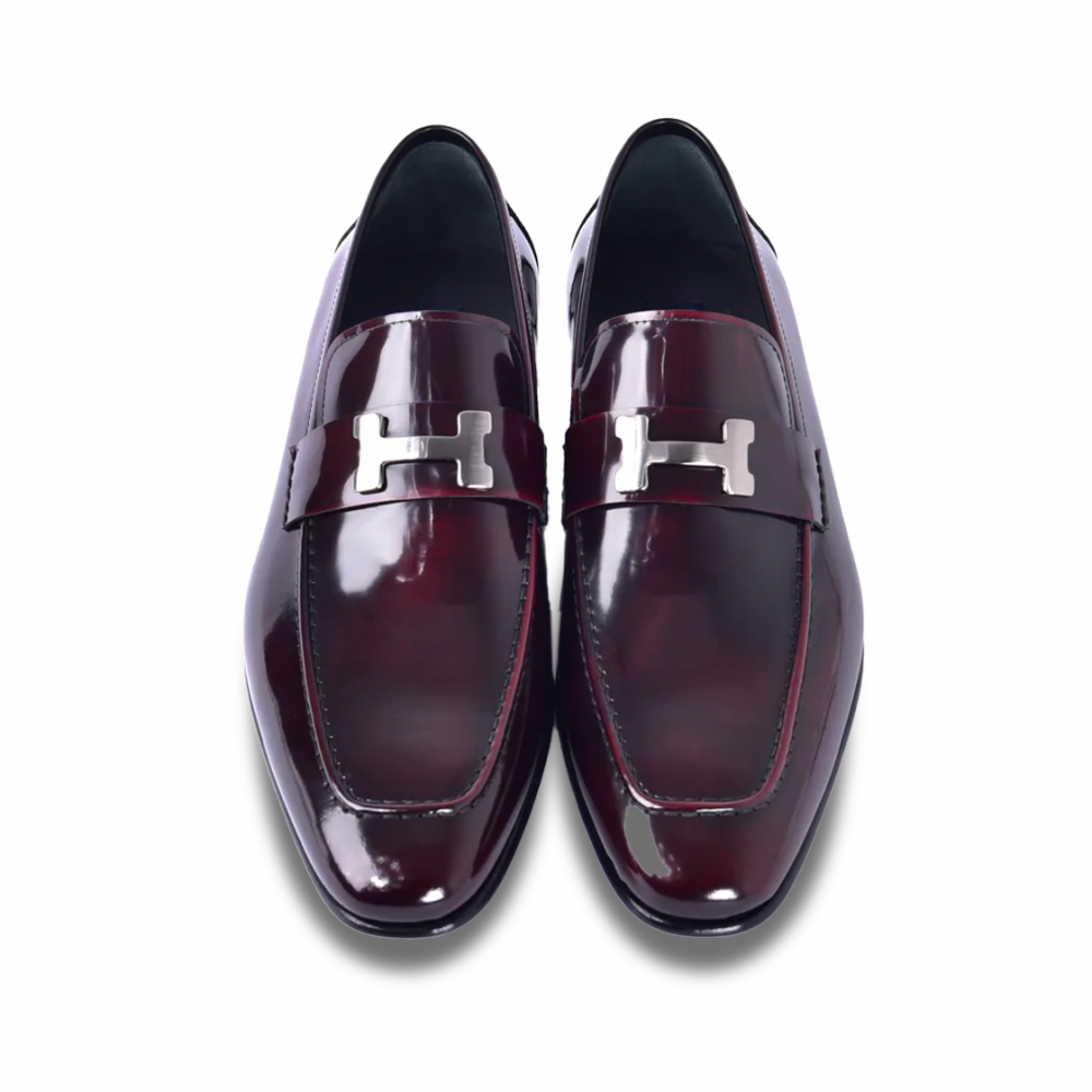 Corrente C02000-5760-H Buckle Loafer Shoes Burgundy