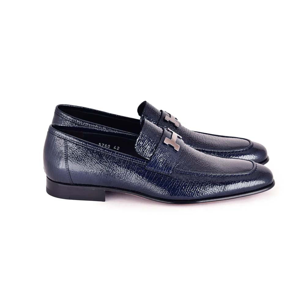 Corrente C02001-5760 H Buckle Vita Loafers Navy