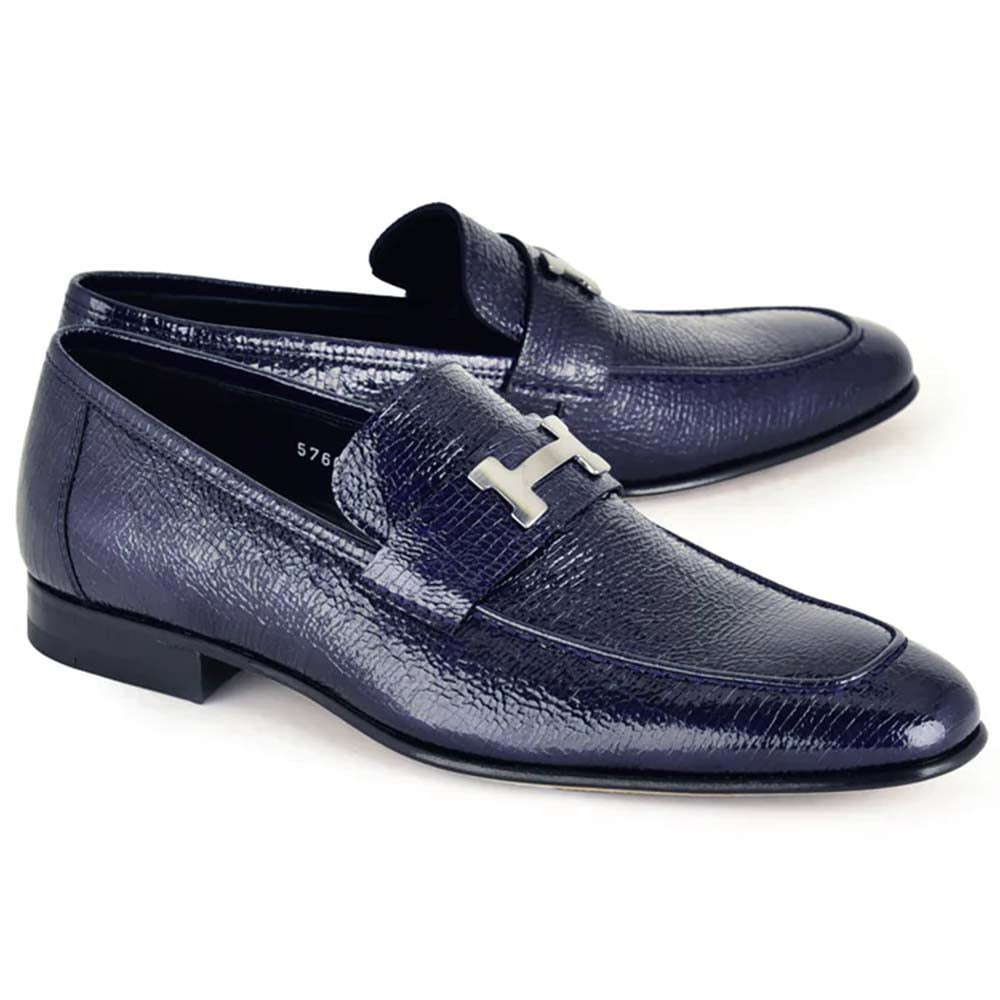 Corrente C02001-5760 H Buckle Vita Loafers Navy
