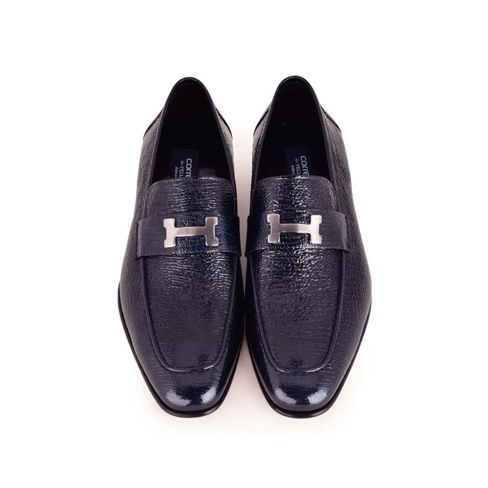 Corrente C02001-5760 H Buckle Vita Loafers Navy