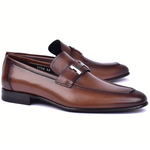 Corrente C02-5760-H Buckle Loafer Shoes Brown
