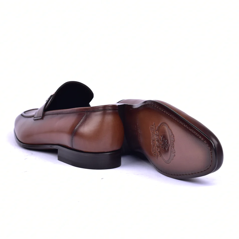 Corrente C02-5760-H Buckle Loafer Shoes Brown
