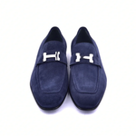 Corrente Buckle Suede Loafers Blue