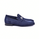 Corrente Buckle Suede Loafers Blue