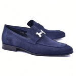 Corrente Buckle Suede Loafers Blue