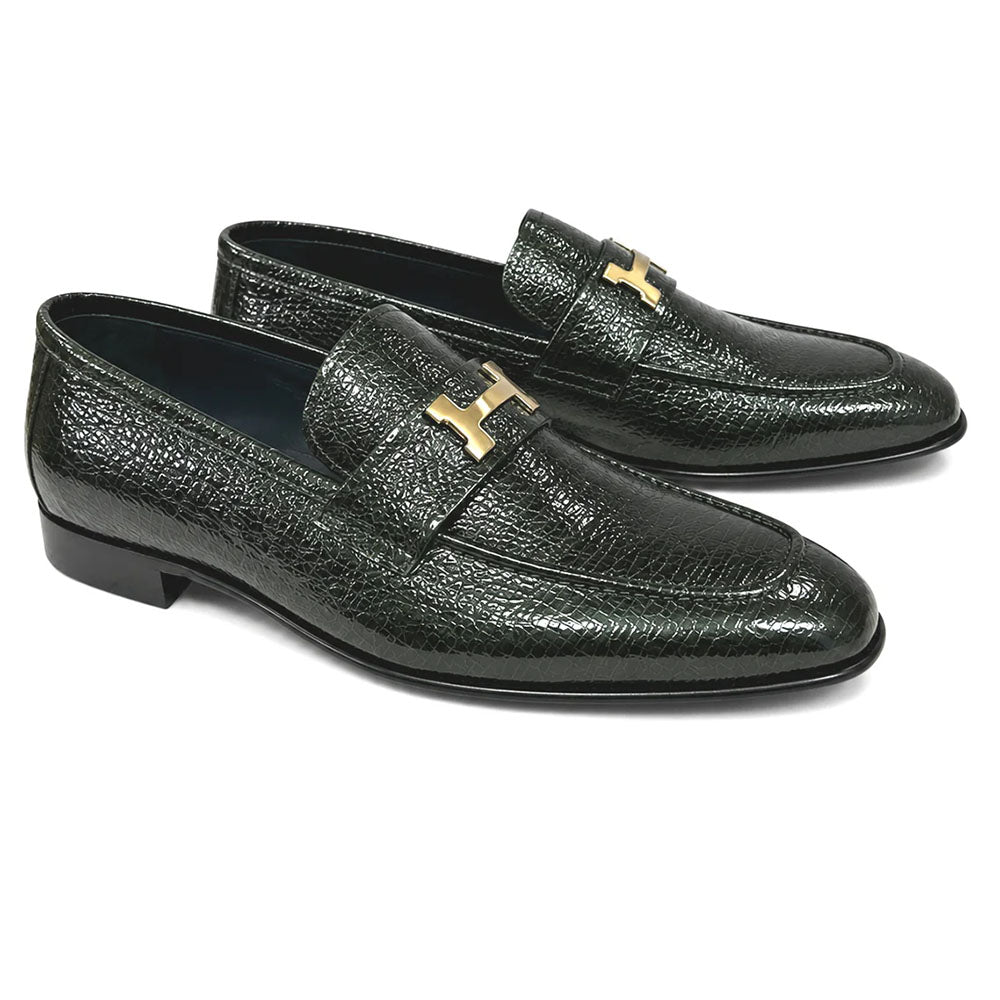 Corrente C01996-5760V H Buckle Vita Loafers Green