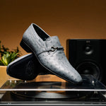 Corrente C0225-5776 Genuine Ostrich Loafers Grey