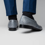 Corrente C0225-5776 Genuine Ostrich Loafers Grey