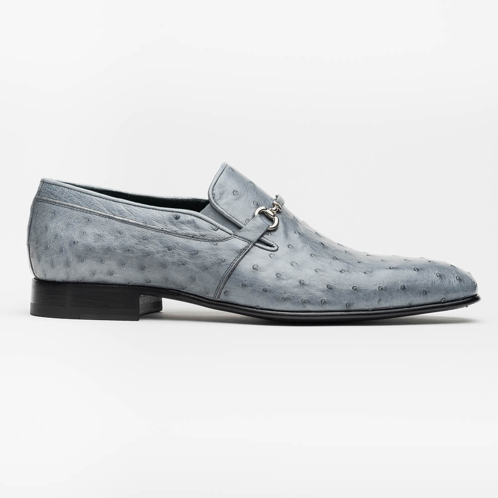 Corrente C0225-5776 Genuine Ostrich Loafers Grey