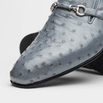 Corrente C0225-5776 Genuine Ostrich Loafers Grey