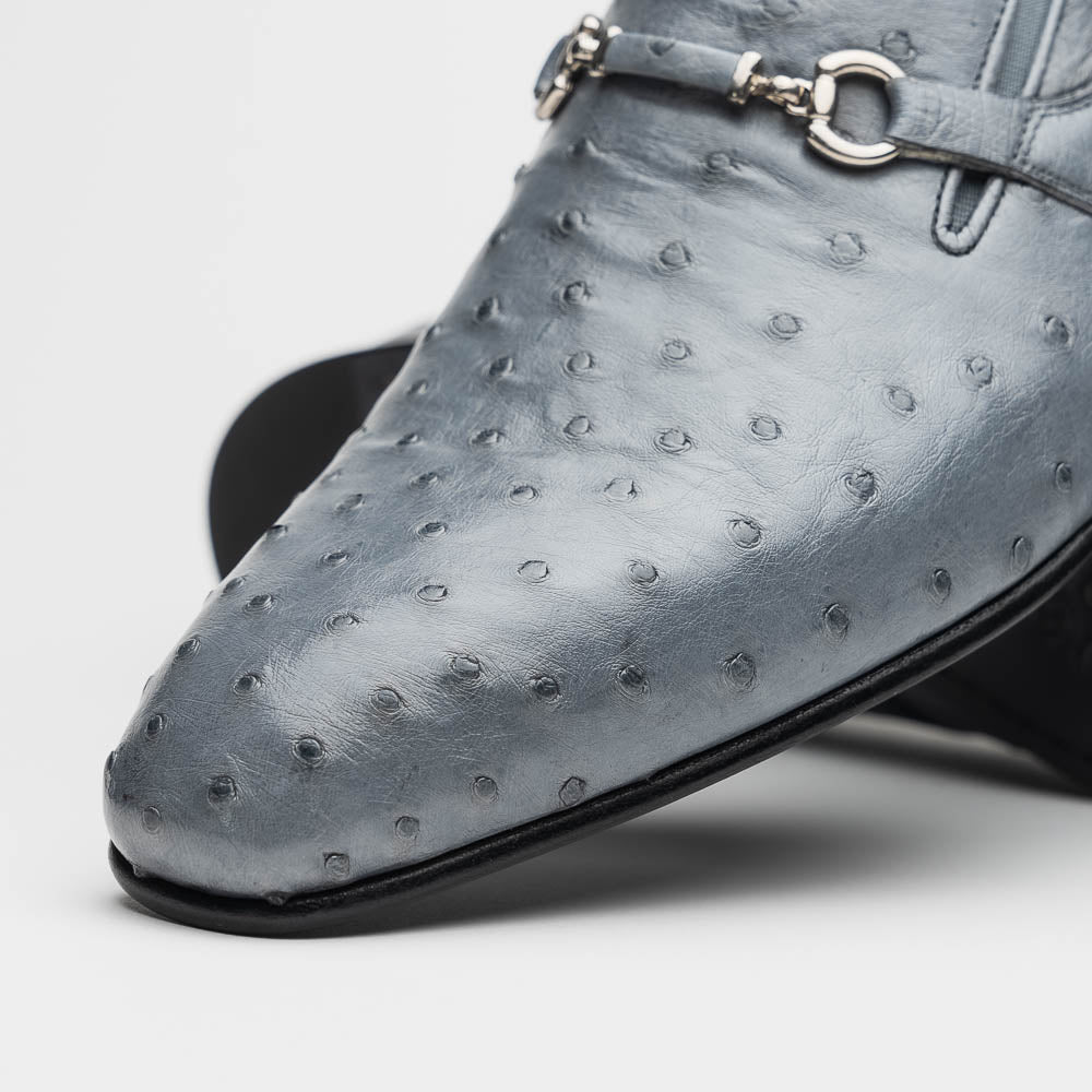 Corrente C0225-5776 Genuine Ostrich Loafers Grey