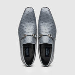 Corrente C0225-5776 Genuine Ostrich Loafers Grey