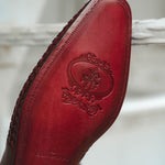 Corrente C023-5776 Buckle Woven Loafer Shoes Burgundy