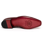Corrente C023-5776 Buckle Woven Loafer Shoes Burgundy