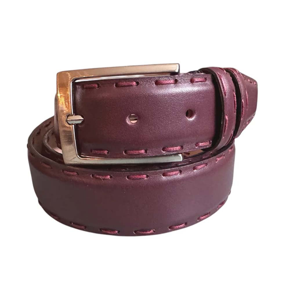 Corrente CBelt-5776 Smooth Leather Belt Burgundy
