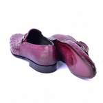 Corrente C0229-5776 Genuine Ostrich Buckle Loafer Burgundy