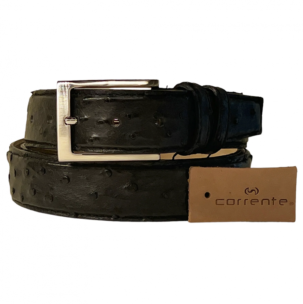 Corrente Ostrich Belt Black