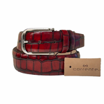 Corrente 5784 Croco Print Belt Red