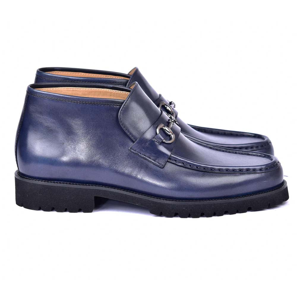 Corrente C0301-5786 Bit Buckle Ankle Boots Navy