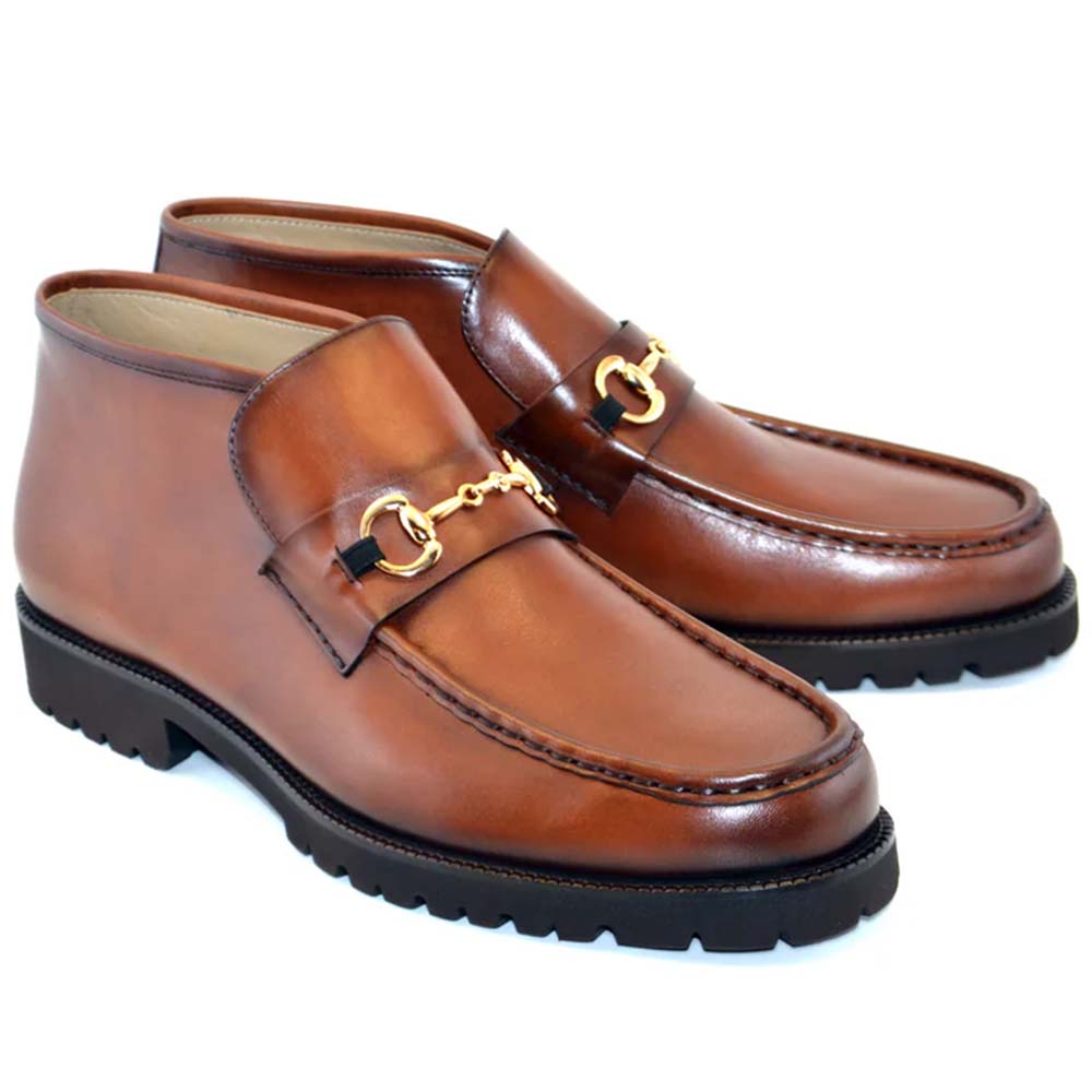 Corrente C030-5786 Bit Buckle Ankle Boots Tan