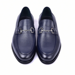 Corrente C001104-5844 Deerskin Buckle Loafer Navy