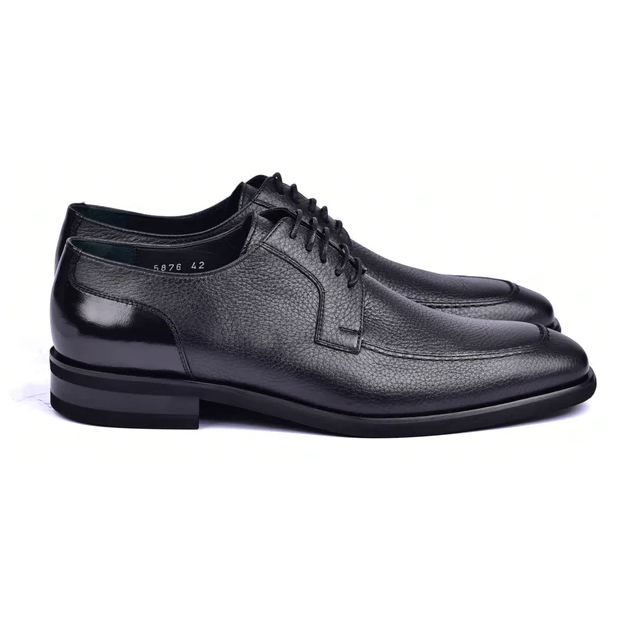 Corrente C0011-5876 Deerskin Lace-up Shoes Black