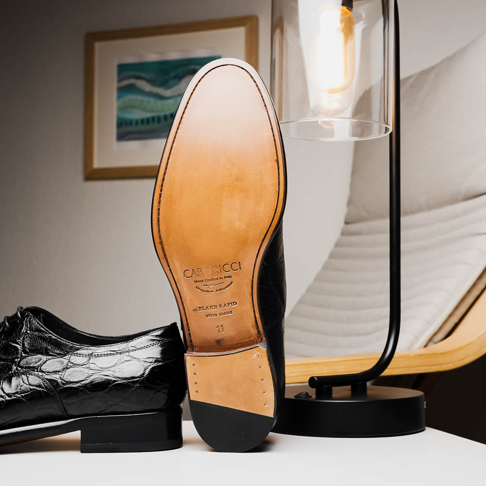 Caporicci 5950 Alligator Oxfords Black