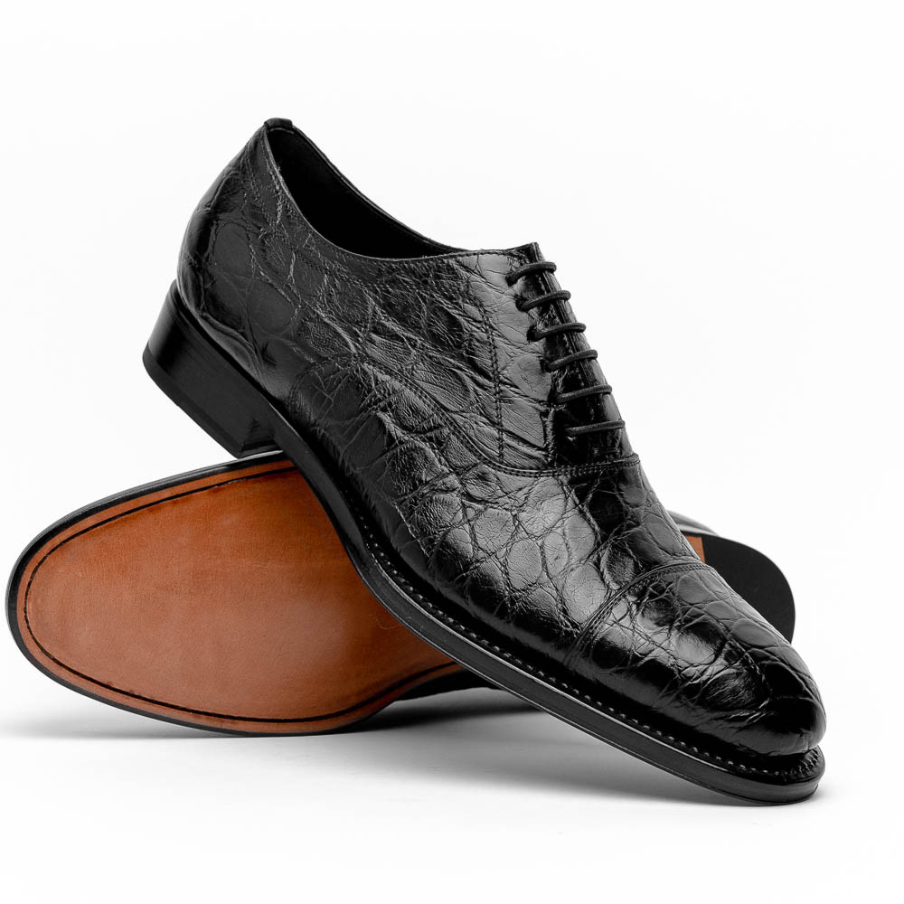 Caporicci 5950 Alligator Oxfords Black