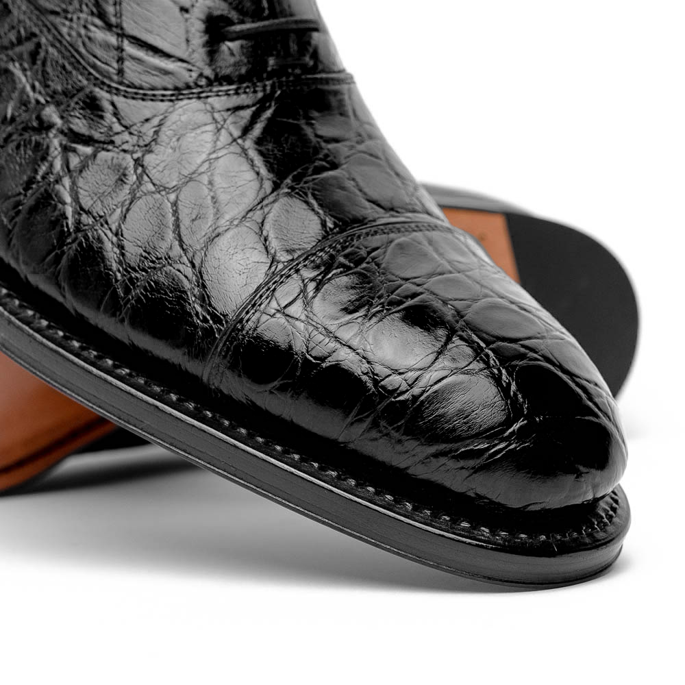 Caporicci 5950 Alligator Oxfords Black