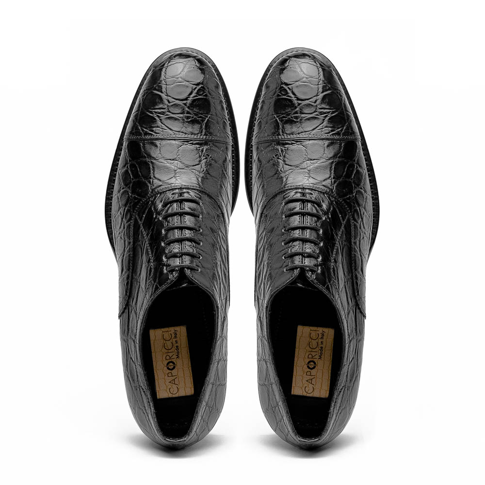 Caporicci 5950 Alligator Oxfords Black