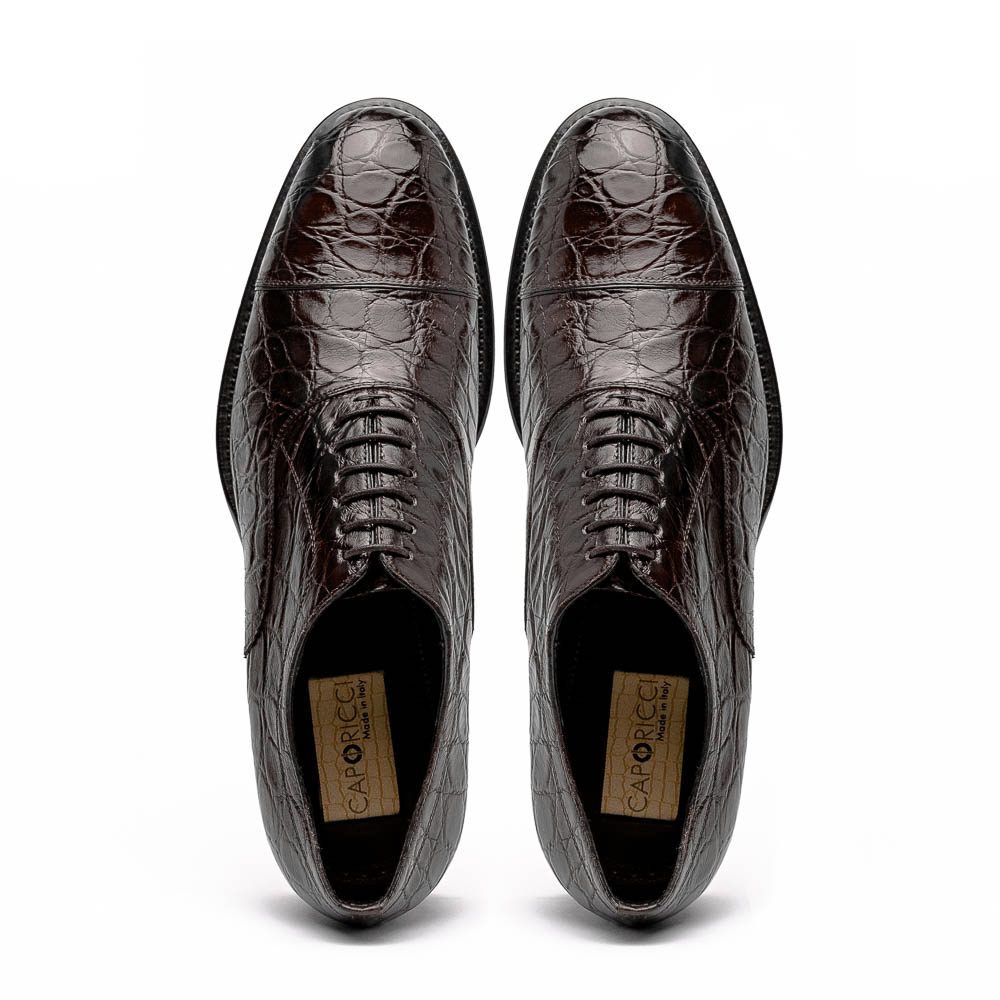 Caporicci 5950 Alligator Oxfords Brown