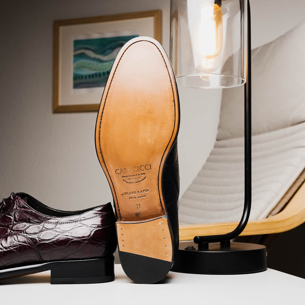 Caporicci 5950 Alligator Oxfords Burgundy