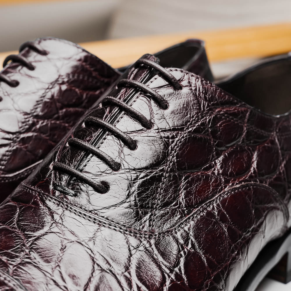 Caporicci 5950 Alligator Oxfords Burgundy