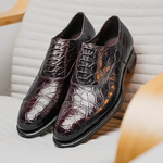 Caporicci 5950 Alligator Oxfords Burgundy
