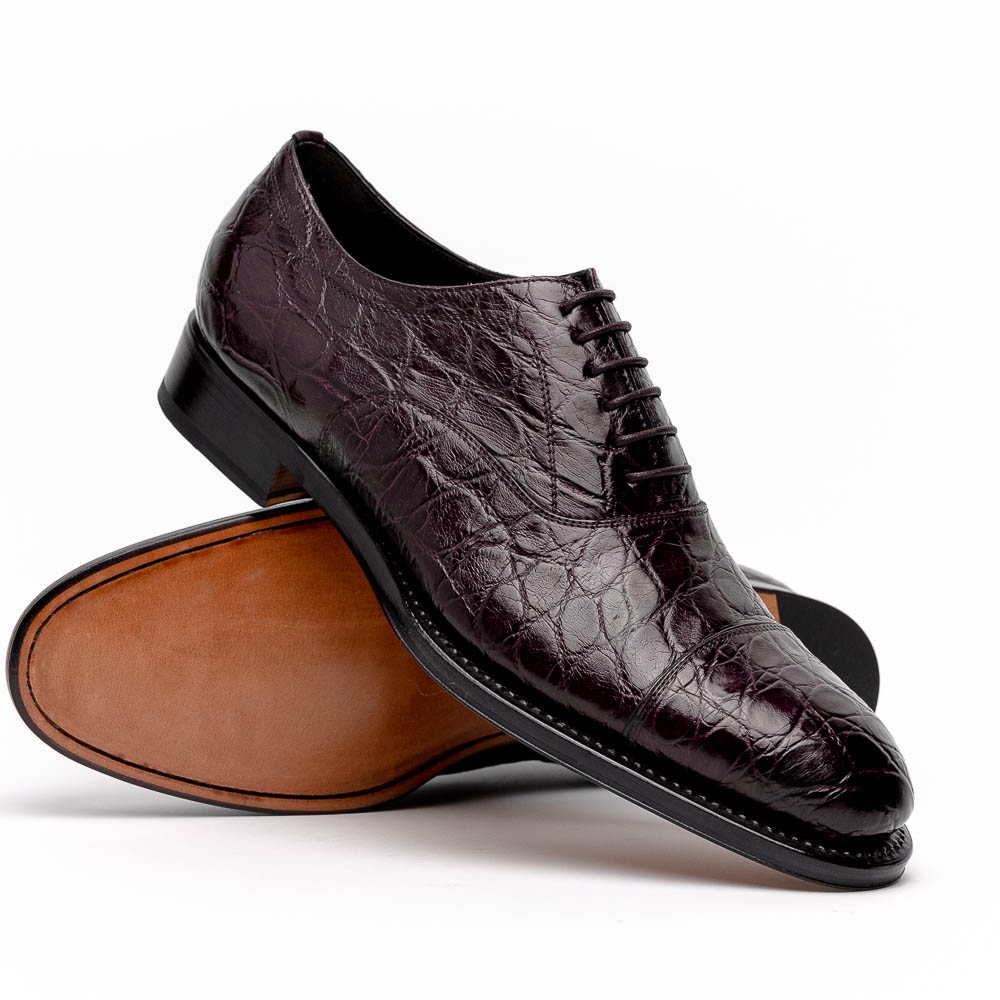 Caporicci 5950 Alligator Oxfords Burgundy