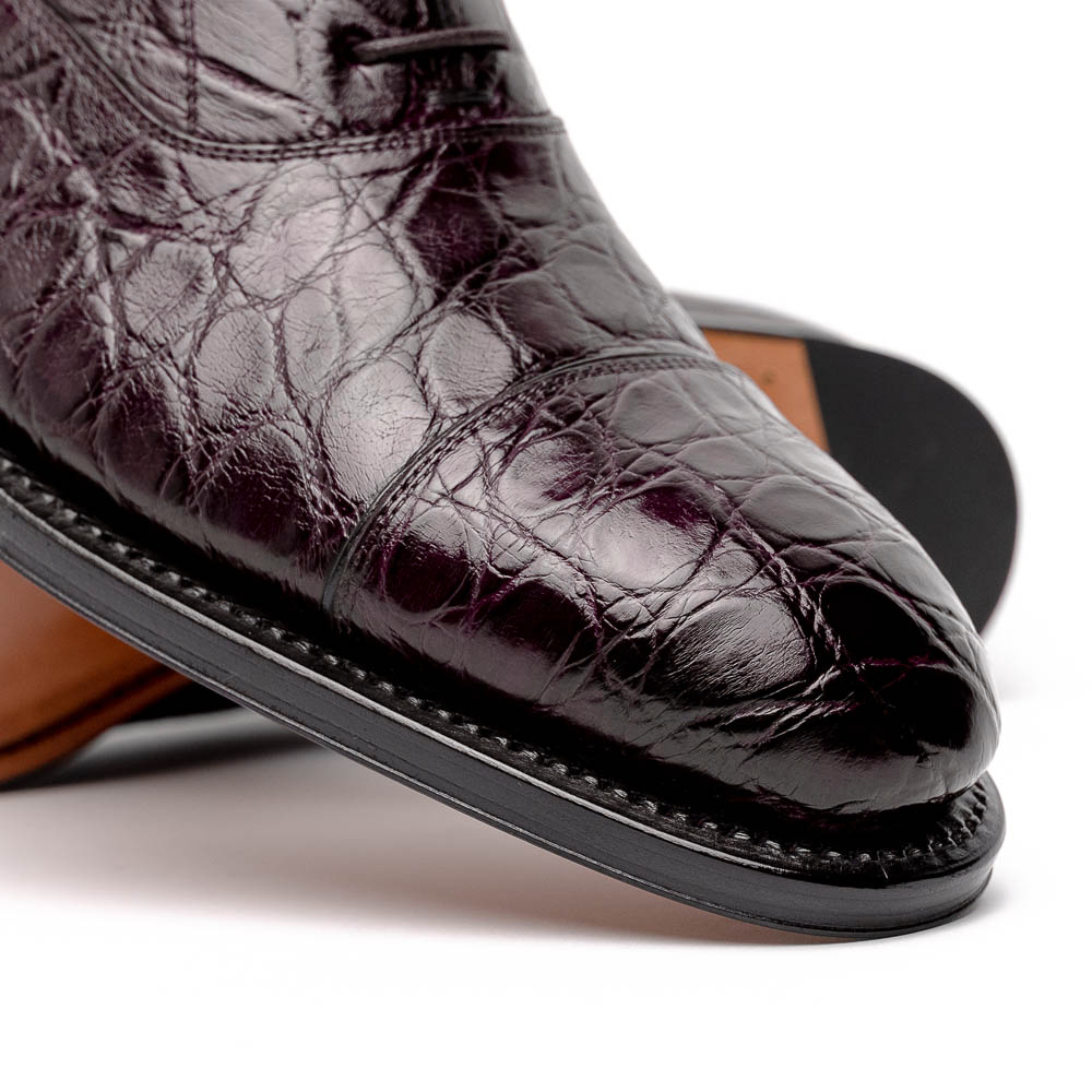 Caporicci 5950 Alligator Oxfords Burgundy