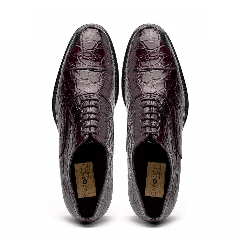 Caporicci 5950 Alligator Oxfords Burgundy