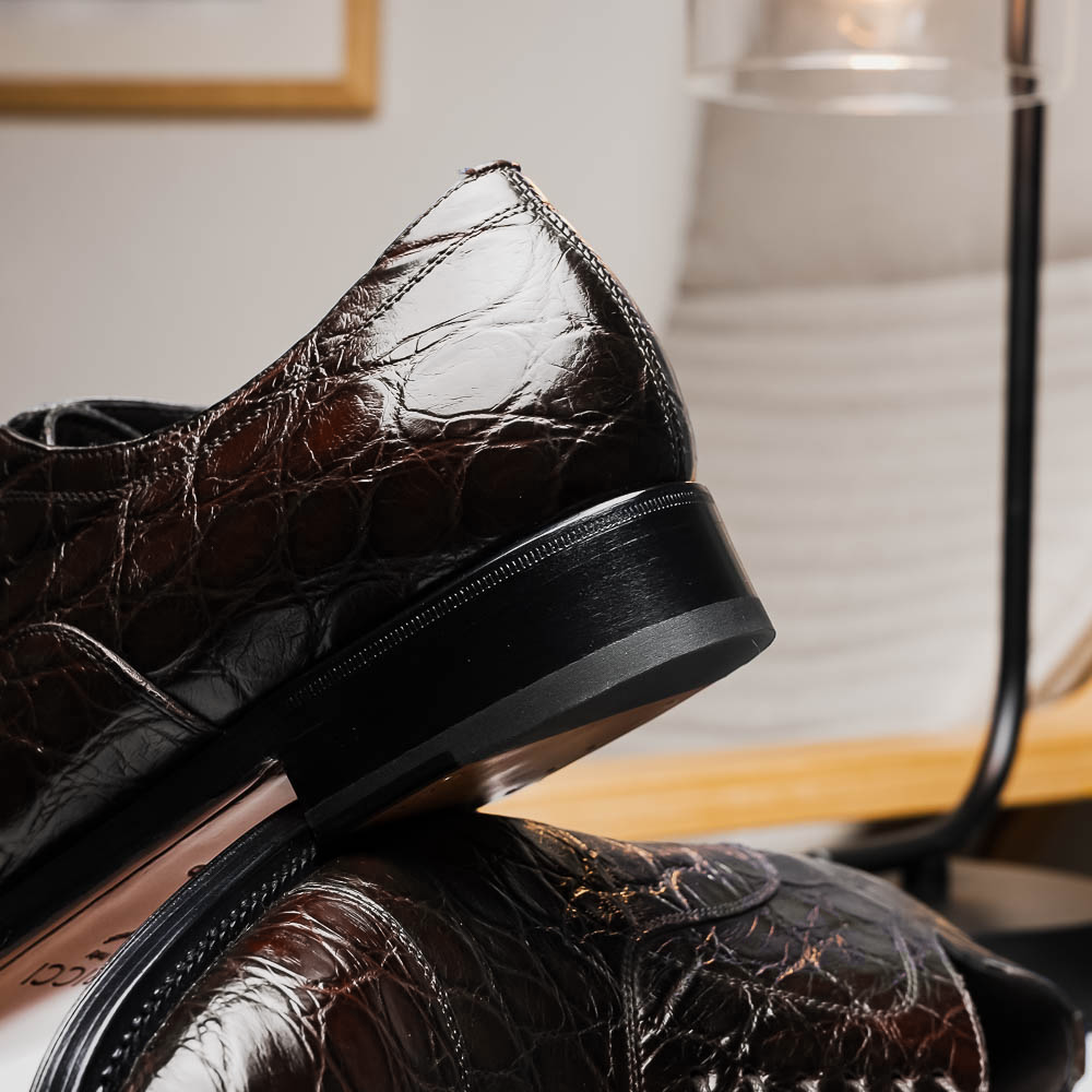 Caporicci 5950 Alligator Oxfords Brown