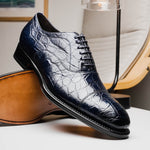 Caporicci 5950 Alligator Oxfords Navy