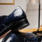 Caporicci 5950 Alligator Oxfords Navy