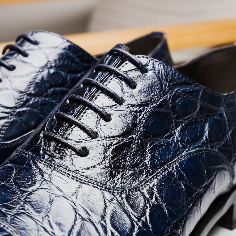 Caporicci 5950 Alligator Oxfords Navy