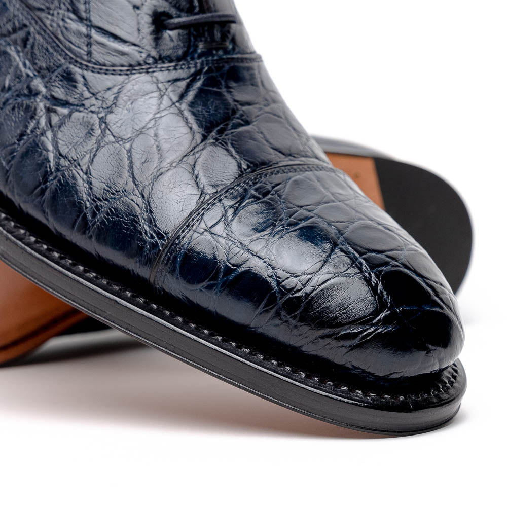Caporicci 5950 Alligator Oxfords Navy