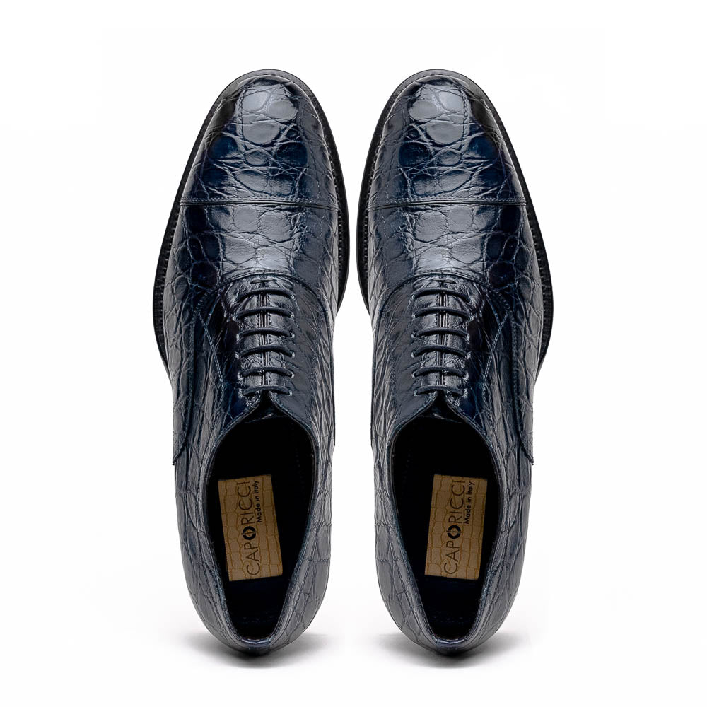 Caporicci 5950 Alligator Oxfords Navy
