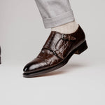 Caporicci 5951 Alligator Monk Brown Size 9