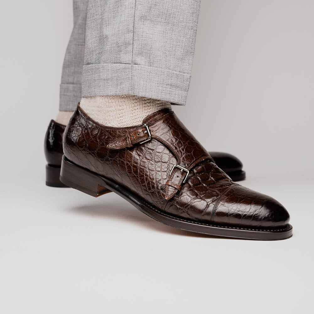 Caporicci 5951 Alligator Monk Brown Size 9
