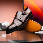 Caporicci 5951 Alligator Monk Brown Size 9