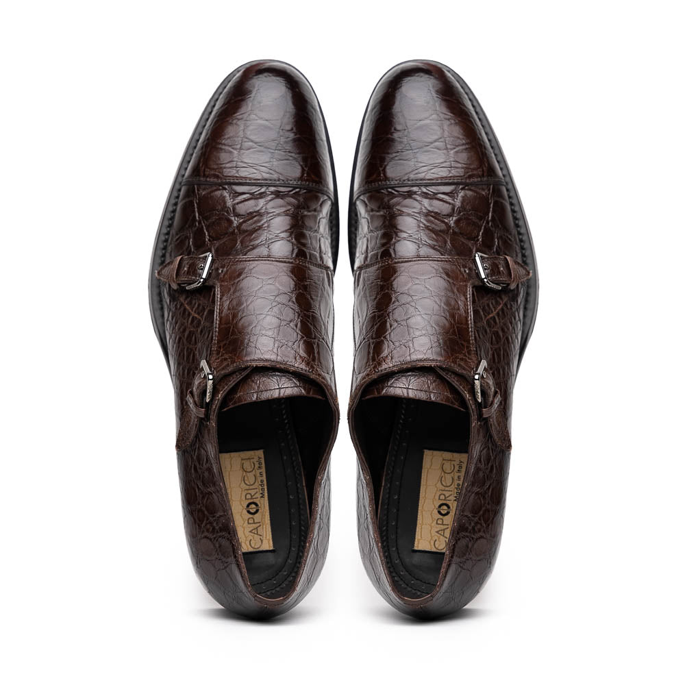 Caporicci 5951 Alligator Monk Brown Size 9