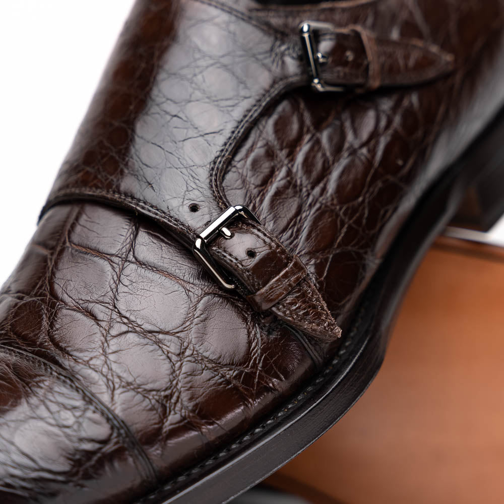 Caporicci 5951 Alligator Monk Brown Size 9