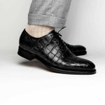 Caporicci 5952 Alligator Oxfords Black