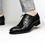 Caporicci 5952 Alligator Oxfords Black